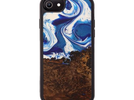 iPhone 7 Wood+Resin Phone Case - Fredrick (Dark Blue, 588224) Online Sale