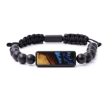 Bead Wood+Resin Bracelet - Sanjeet (Dark Blue, 589881) For Sale