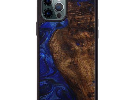 iPhone 12 Pro Wood+Resin Phone Case - Traci (Dark Blue, 590357) For Discount