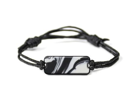 Classic ResinArt Bracelet - Flo (Black & White, 592626) For Cheap