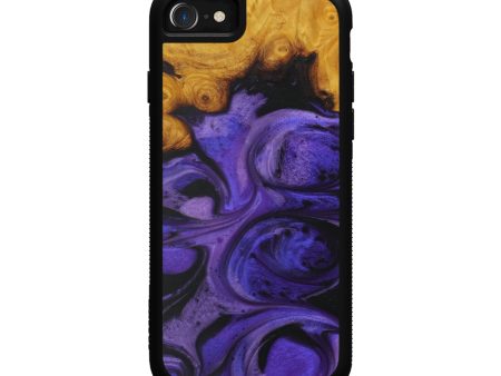 iPhone SE Wood+Resin Phone Case - Caz (Purple, 595379) Fashion