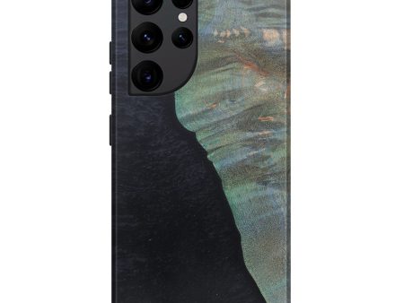 Galaxy S22 Ultra Wood+Resin Live Edge Phone Case - Denny (Pure Black, 590668) on Sale