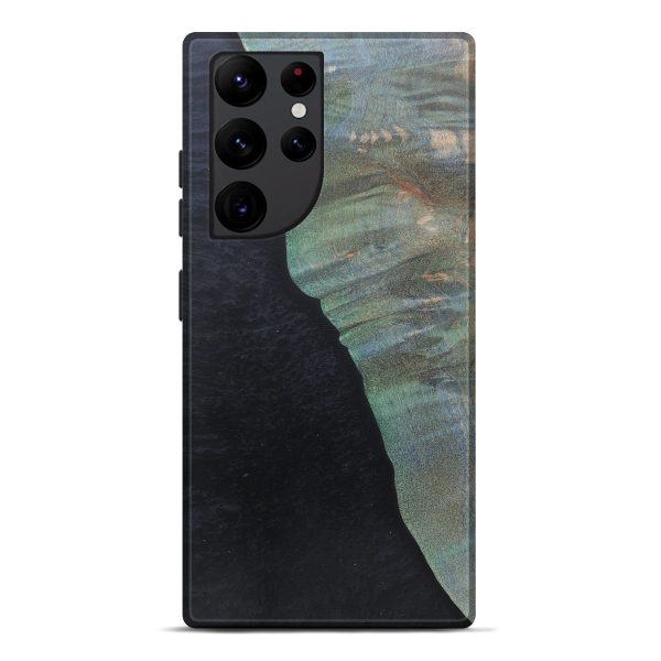 Galaxy S22 Ultra Wood+Resin Live Edge Phone Case - Denny (Pure Black, 590668) on Sale