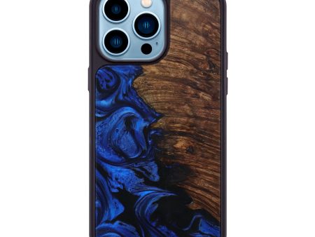 iPhone 14 Pro Max Wood+Resin Phone Case - Virginie (Dark Blue, 589800) Sale