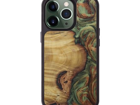 iPhone 13 Pro Wood+Resin Phone Case - Aundrea (Dark Green, 593616) Hot on Sale