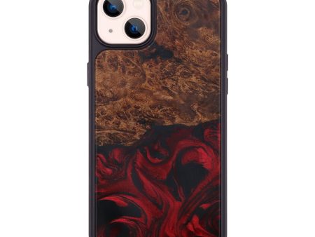 iPhone 14 Plus Wood+Resin Phone Case - Faustina (Dark Red, 594664) Online