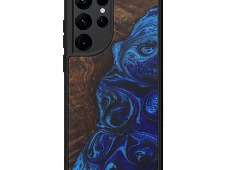 Galaxy S22 Ultra Wood+Resin Phone Case - Diana (Dark Blue, 588188) Fashion