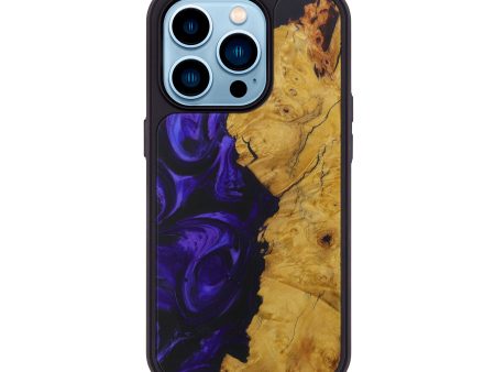 iPhone 14 Pro Wood+Resin Phone Case - Amalita (Purple, 590346) For Cheap