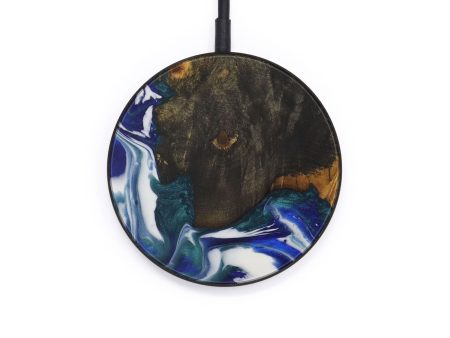 Circle Wood+Resin Wireless Charger - Somsak (Dark Blue, 589790) For Cheap