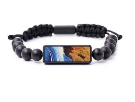 Bead Wood+Resin Bracelet - Keesha (Dark Blue, 588175) For Cheap