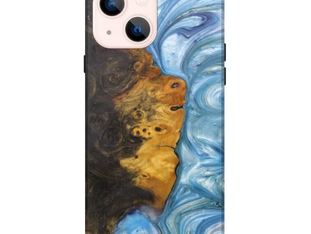 iPhone 14 Plus Wood+Resin Live Edge Phone Case - Oona (Light Blue, 593308) Online Hot Sale