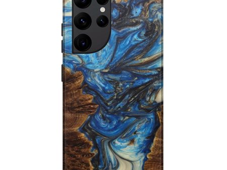 Galaxy S22 Ultra Wood+Resin Live Edge Phone Case - Sharla (Light Blue, 593338) Online Hot Sale