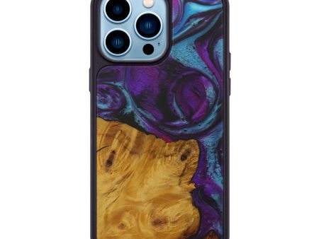 iPhone 14 Pro Max Wood+Resin Phone Case - Perla (Purple, 587108) Cheap