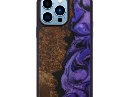 iPhone 14 Pro Max Wood+Resin Phone Case - Wray (Purple, 595383) For Discount