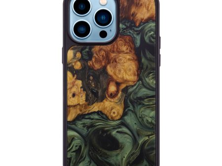 iPhone 14 Pro Max Wood+Resin Phone Case - Willeke (Dark Green, 588158) Cheap