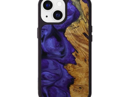 iPhone 13 Wood+Resin Phone Case - Carol (Purple, 593702) For Sale