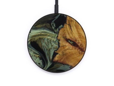 Circle Wood+Resin Wireless Charger - Alton (Dark Green, 590557) Online Hot Sale