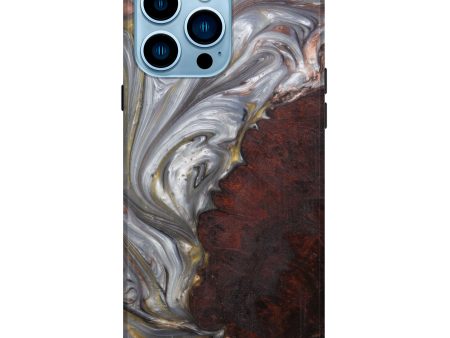 iPhone 14 Pro Max Wood+Resin Live Edge Phone Case - Athar (Metallic, 594904) Sale