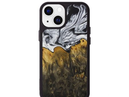 iPhone 13 mini Wood+Resin Phone Case - Essex (Black & White, 591323) Hot on Sale