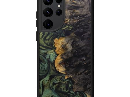 Galaxy S22 Ultra Wood+Resin Phone Case - Annabelle (Dark Green, 593566) Supply