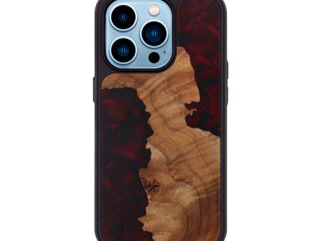 iPhone 14 Pro Wood+Resin Phone Case - Thoai (Dark Red, 587136) Online