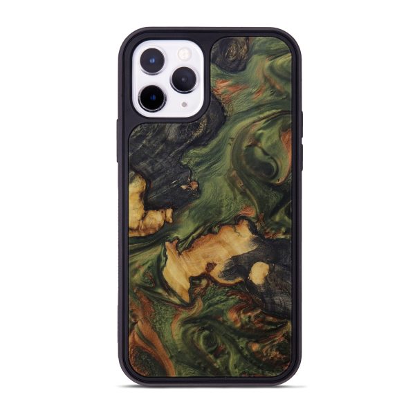 iPhone 11 Pro Wood+Resin Phone Case - Timothea (Dark Green, 591004) Sale