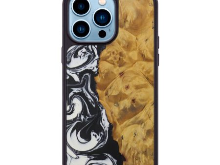 iPhone 14 Pro Max Wood+Resin Phone Case - Wilber (Black & White, 592665) Sale