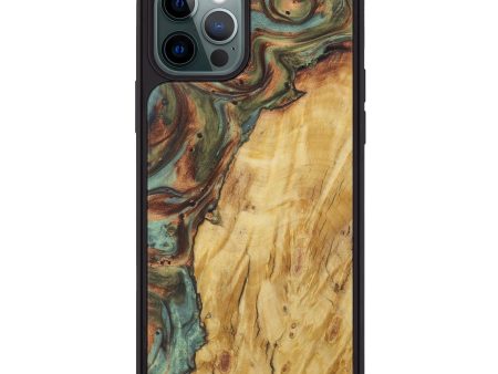 iPhone 12 Pro Wood+Resin Phone Case - Katina (Dark Green, 588987) Sale