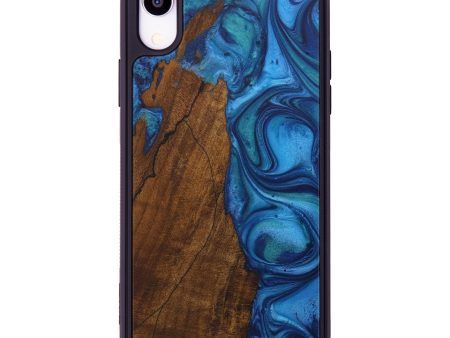 iPhone Xr Wood+Resin Phone Case - Clarie (Dark Blue, 587529) Online Sale