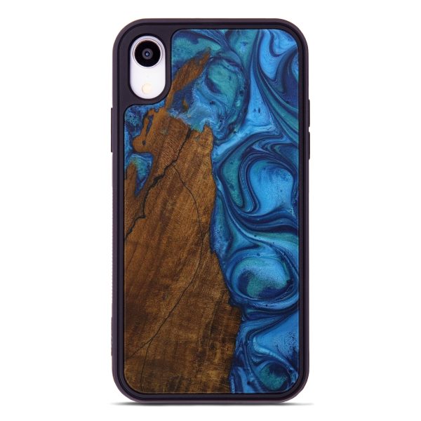 iPhone Xr Wood+Resin Phone Case - Clarie (Dark Blue, 587529) Online Sale