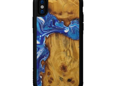 iPhone Xs Wood+Resin Phone Case - Stephine (Light Blue, 587080) Cheap