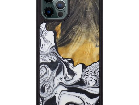 iPhone 12 Pro Max Wood+Resin Phone Case - Moreen (Black & White, 594750) For Discount