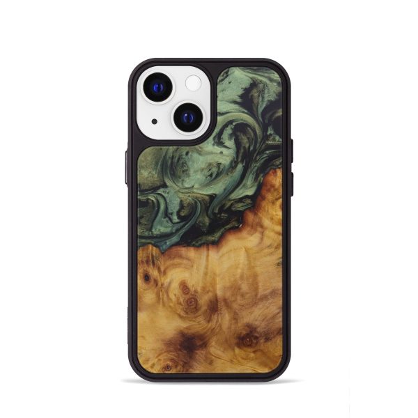 iPhone 13 mini Wood+Resin Phone Case - Narinder (Dark Green, 595938) Online