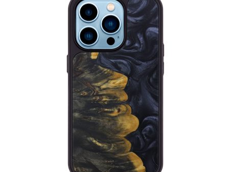 iPhone 14 Pro Wood+Resin Phone Case - Vernell (Pure Black, 590417) Online Hot Sale