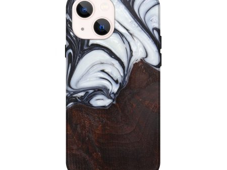 iPhone 14 Wood+Resin Live Edge Phone Case - Luci (Black & White, 593749) Hot on Sale