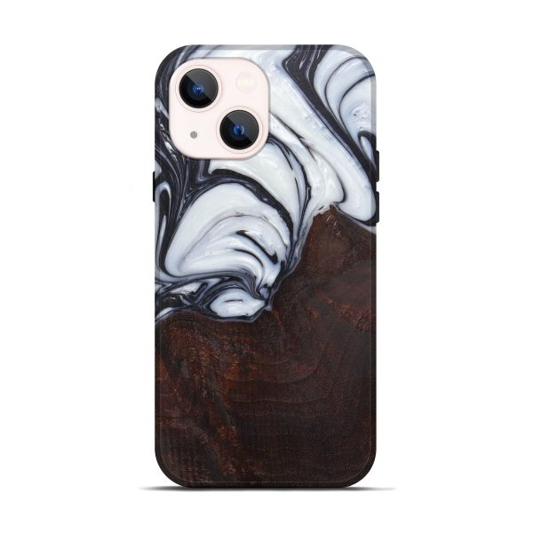 iPhone 14 Wood+Resin Live Edge Phone Case - Luci (Black & White, 593749) Hot on Sale