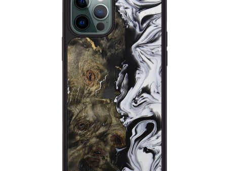 iPhone 12 Pro Wood+Resin Phone Case - Juliann (Black & White, 592646) on Sale