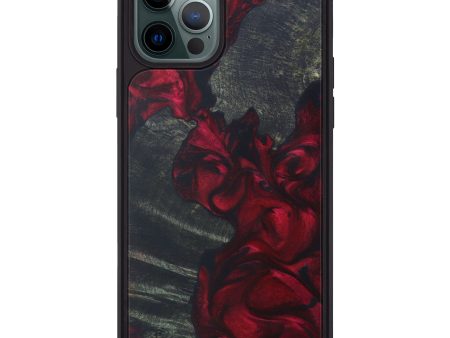 iPhone 12 Pro Max Wood+Resin Phone Case - Rudolfo (Dark Red, 589747) on Sale