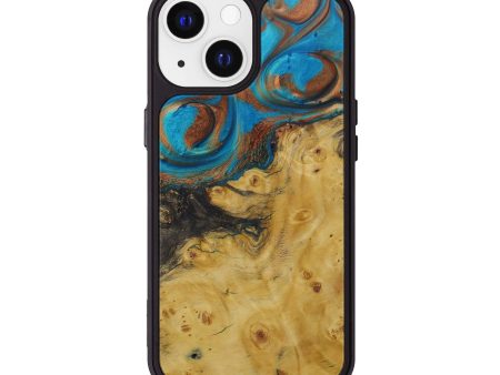 iPhone 13 Wood+Resin Phone Case - Siobhan (Teal & Gold, 589490) Discount