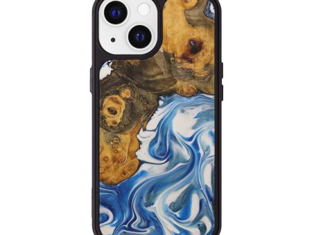 iPhone 13 Wood+Resin Phone Case - Edwin (Light Blue, 587577) Discount