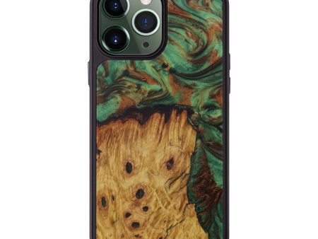 iPhone 13 Pro Max Wood+Resin Phone Case - Deny (Dark Green, 590967) Online Hot Sale