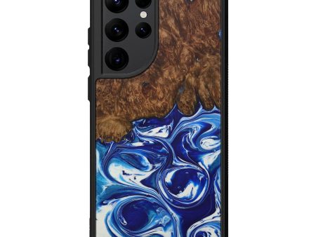 Galaxy S22 Ultra Wood+Resin Phone Case - Thalia (Dark Blue, 588250) on Sale