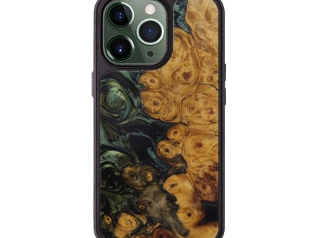 iPhone 13 Pro Wood+Resin Phone Case - Alidia (Dark Green, 590618) Online Sale