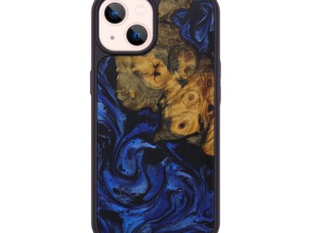 iPhone 14 Wood+Resin Phone Case - Femke (Dark Blue, 587495) Online