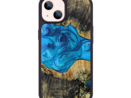 iPhone 14 Wood+Resin Phone Case - Minny (Light Blue, 592461) on Sale