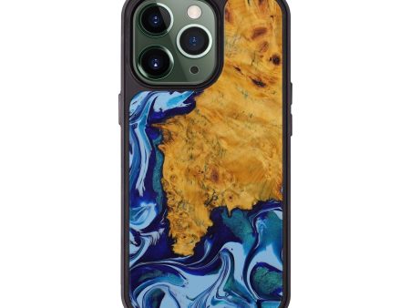 iPhone 13 Pro Wood+Resin Phone Case - Ariela (Dark Blue, 593231) Supply