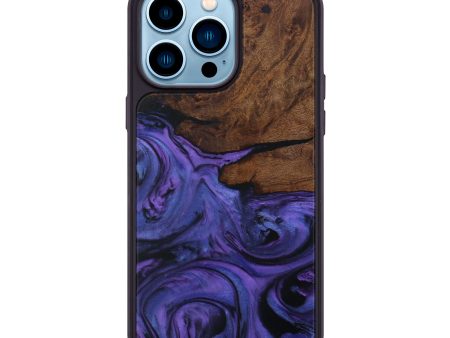 iPhone 14 Pro Max Wood+Resin Phone Case - Orelia (Purple, 595763) Fashion