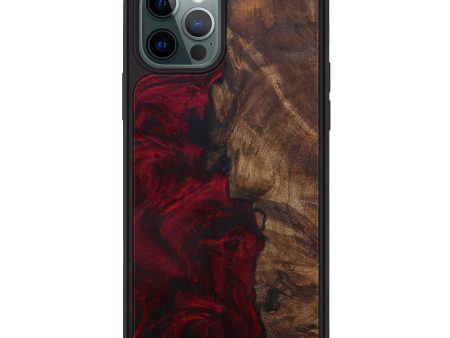 iPhone 12 Pro Wood+Resin Phone Case - Jaeden (Dark Red, 595320) Supply