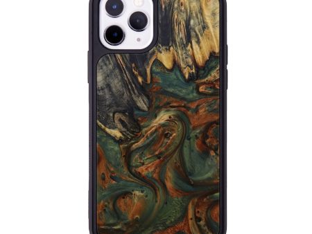 iPhone 11 Pro Wood+Resin Phone Case - Fabiola (Dark Green, 595001) on Sale