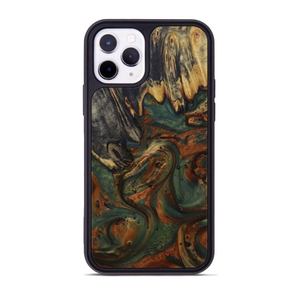 iPhone 11 Pro Wood+Resin Phone Case - Fabiola (Dark Green, 595001) on Sale